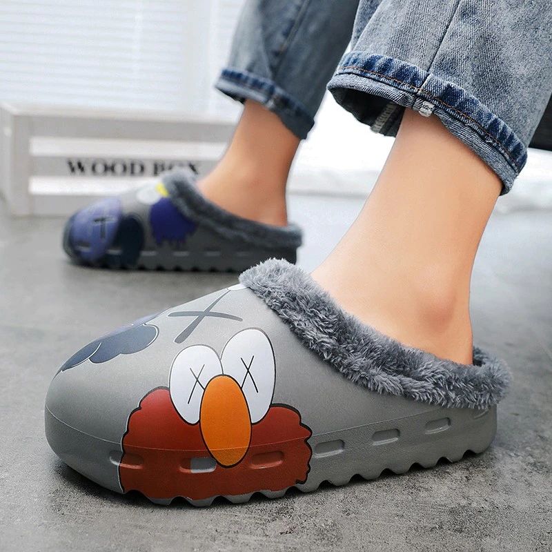 Elmo Męskie Dla Obu Płci Zimowe Klapki - Szary 2