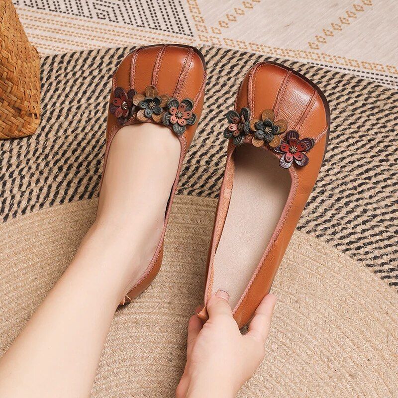 Elsy Damskie Płaskie Buty - Zielony