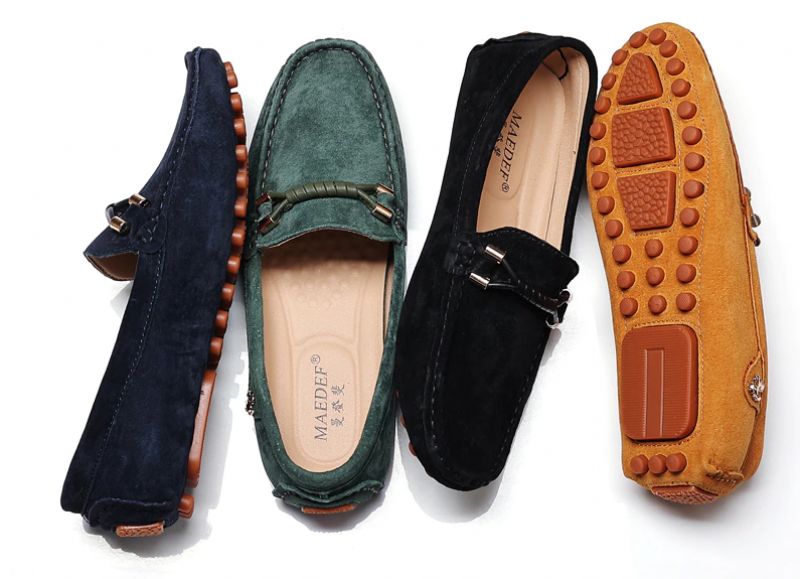 Elvion Męskie Mokasyny Eleganckie Buty - Czarny