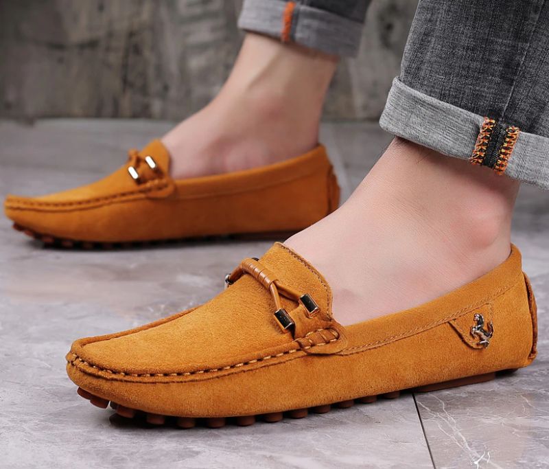 Elvion Męskie Mokasyny Eleganckie Buty - Czarny