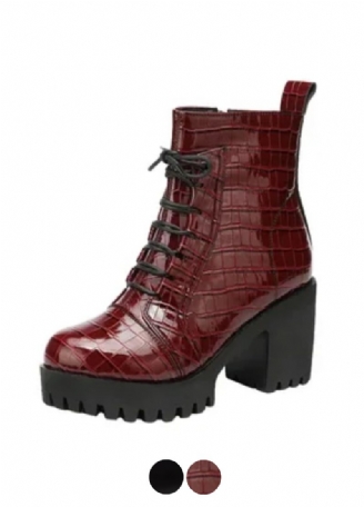 Elvys Damskie Lakierowane Buty Na Platformie