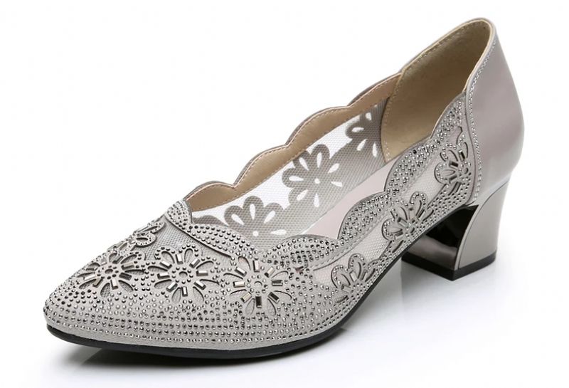 Emiliana Damskie Buty Na Obcasie - Szary