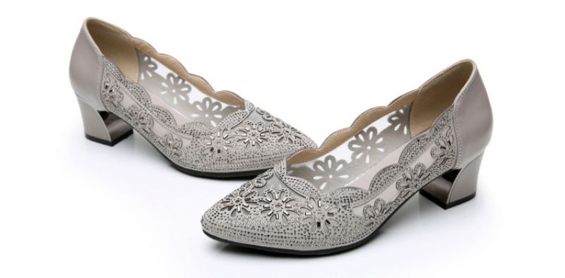 Emiliana Damskie Buty Na Obcasie - Szary