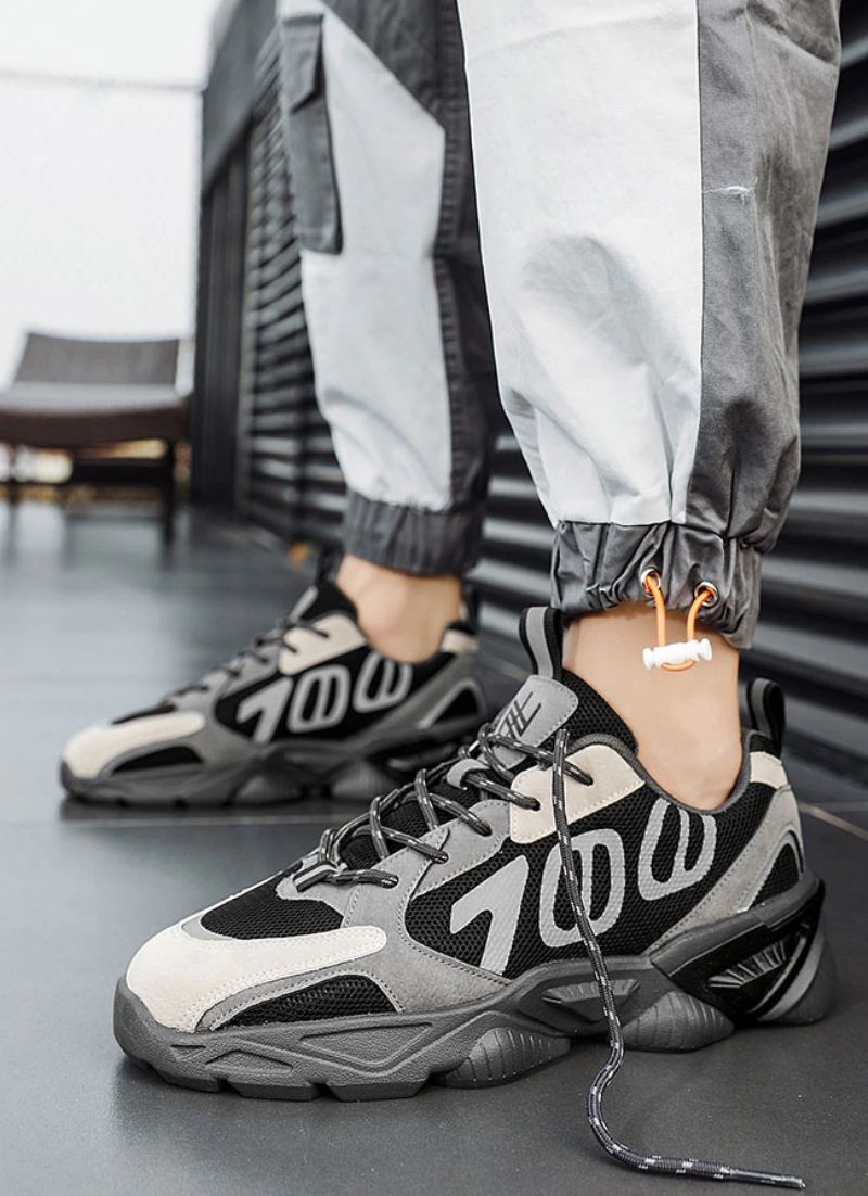 Enid Męskie Modne Buty Sportowe - Srebrny