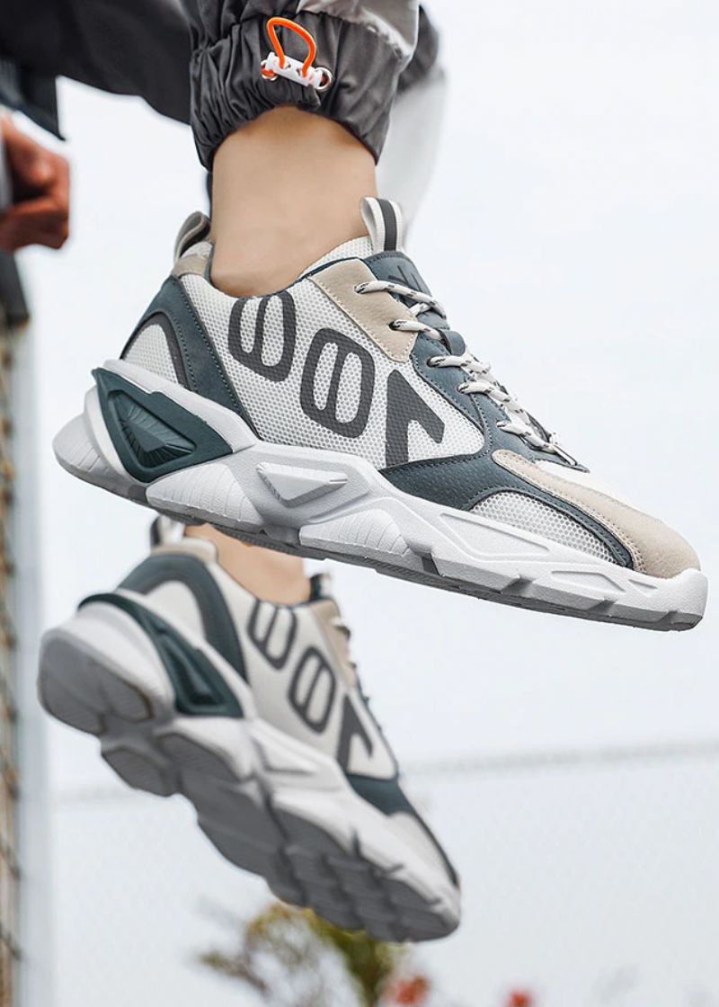 Enid Męskie Modne Buty Sportowe - Srebrny