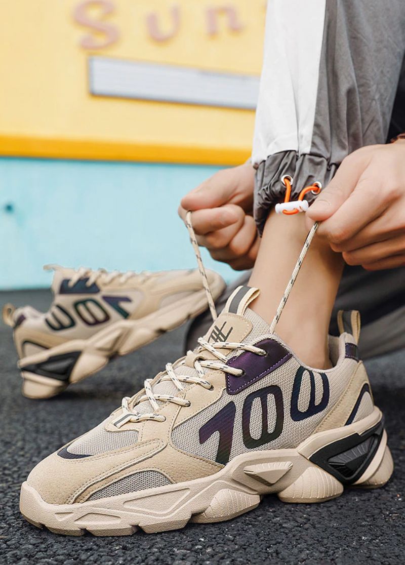 Enid Męskie Modne Buty Sportowe - Srebrny