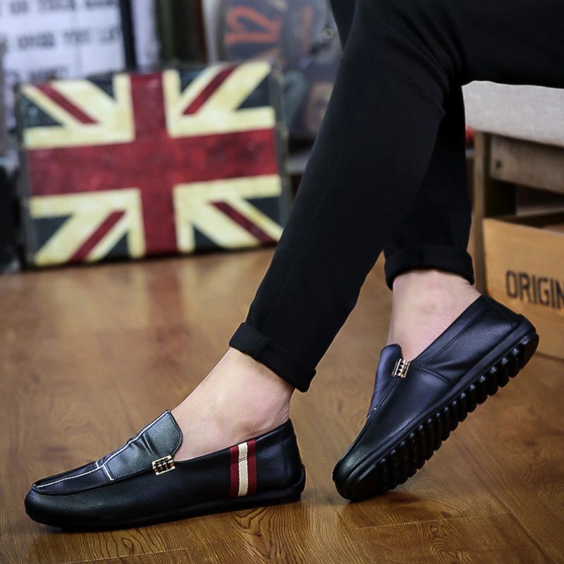 Enzo Męskie Mokasyny Eleganckie Buty - Czarny