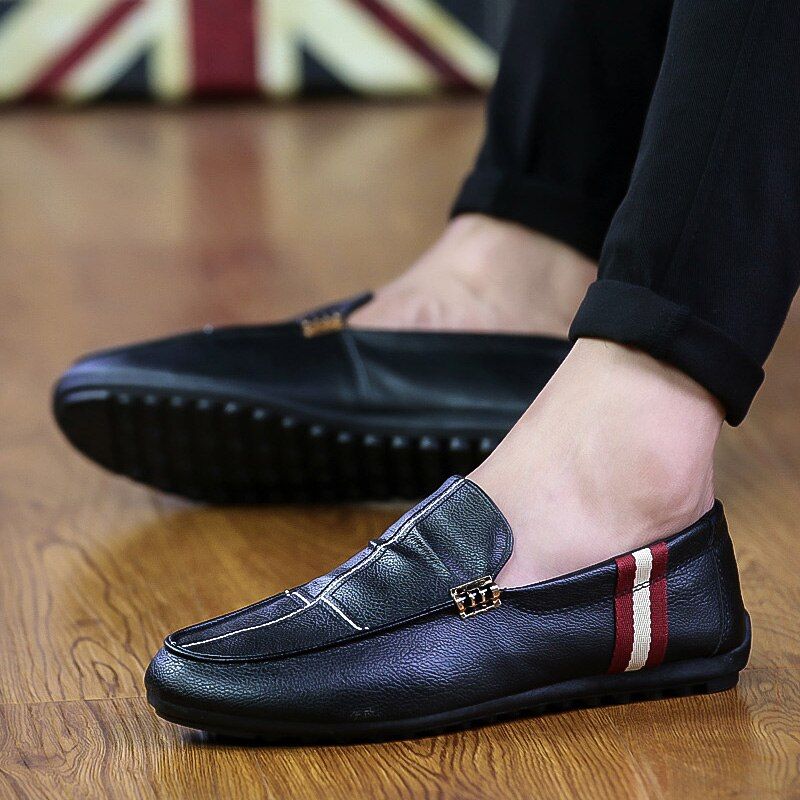 Enzo Męskie Mokasyny Eleganckie Buty - Czarny