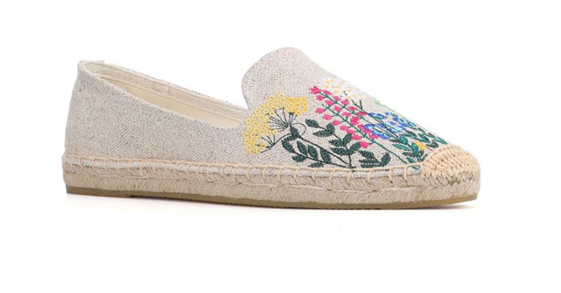 Espadryle Damskie Riani Z Haftem - Khaki