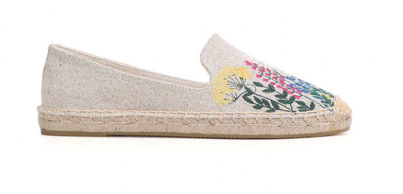 Espadryle Damskie Riani Z Haftem - Khaki
