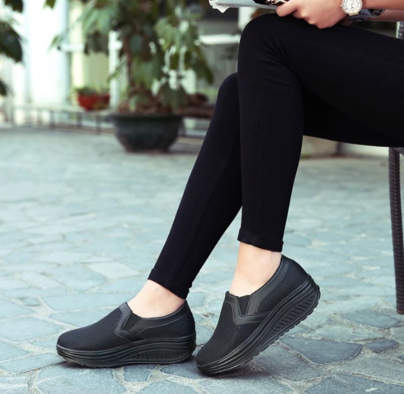 Eva Damskie Buty Na Platformie Mesh - Szary