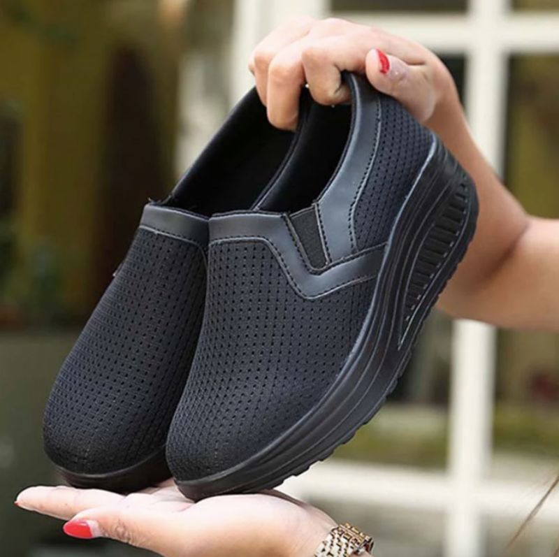 Eva Damskie Buty Na Platformie Mesh - Szary