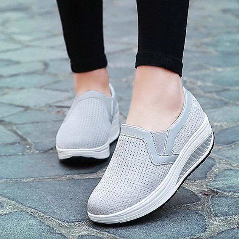 Eva Damskie Buty Na Platformie Mesh - Szary