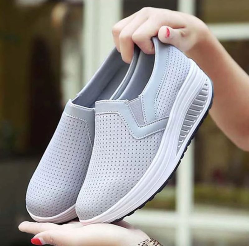 Eva Damskie Buty Na Platformie Mesh - Szary