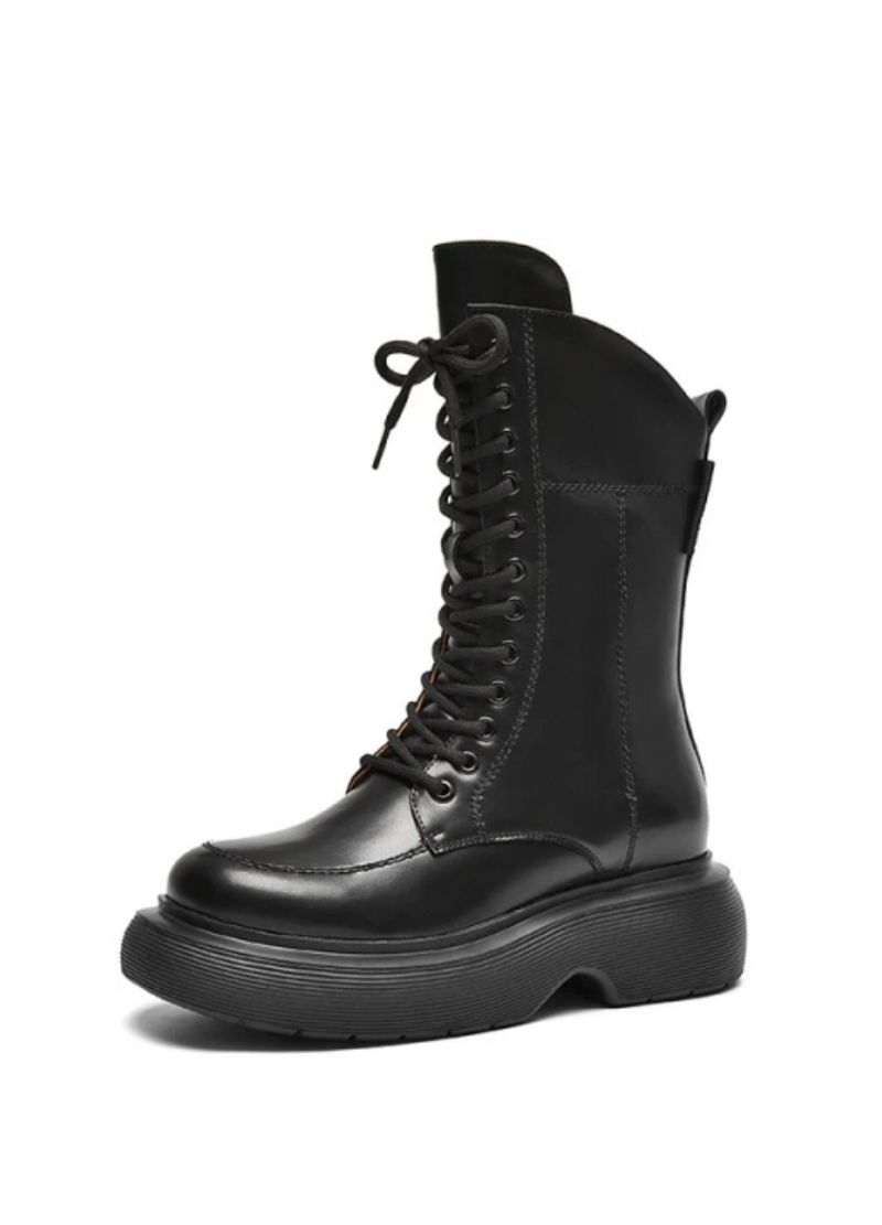 Faiva Damskie Skórzane Buty Na Platformie