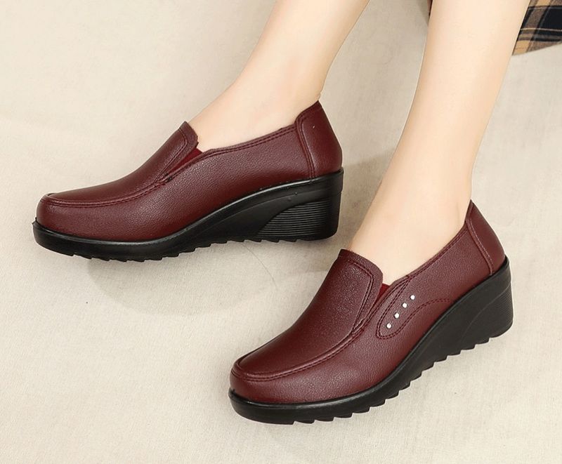 Fanny Damskie Buty Na Koturnie Na Platformie - Czerwony