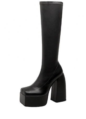 Fedra Damskie Czarne Buty Do Kolan