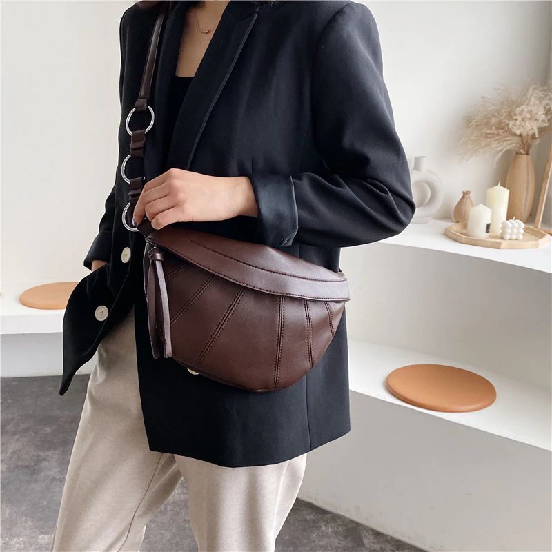 Felipe Torebka Damska Skórzana Typu Crossbody - Kawa
