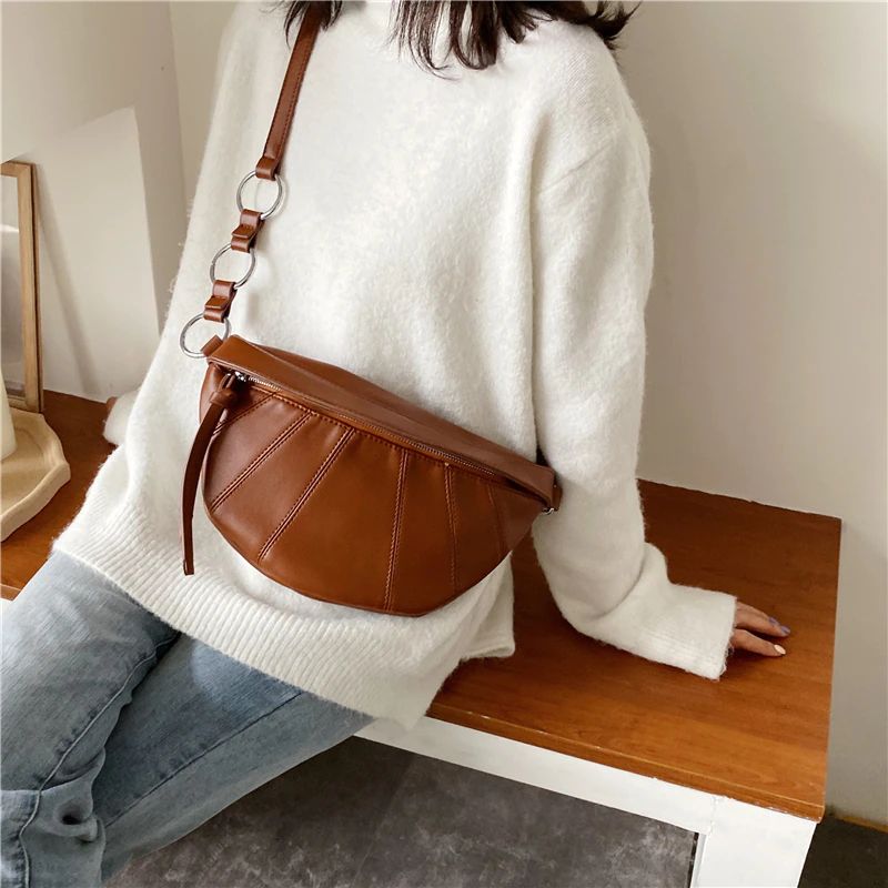 Felipe Torebka Damska Skórzana Typu Crossbody - Kawa