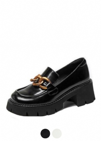 Fernanda Round Toe Buty Oxford Na Platformie W Kolorze Czarnym