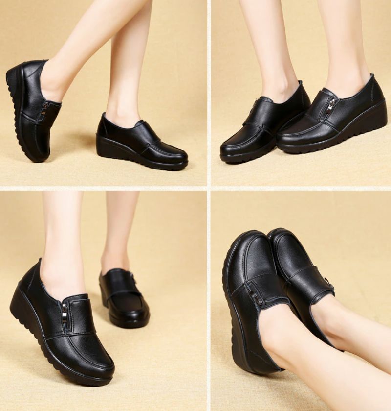 Francia Damskie Buty Na Koturnie - Czarny