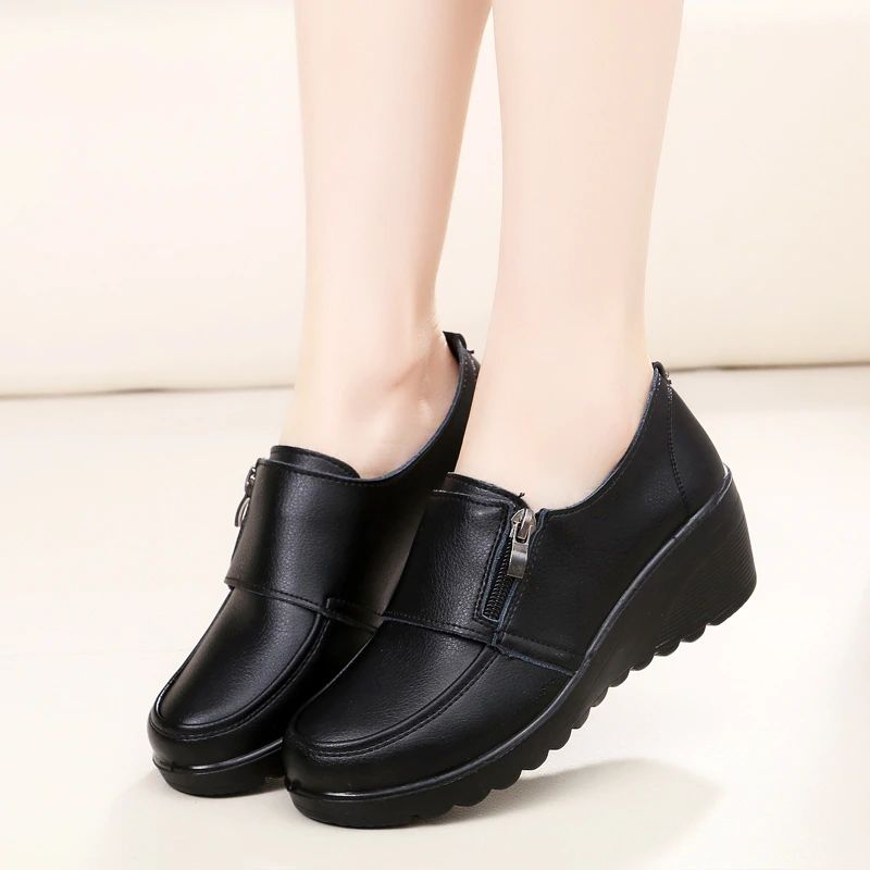 Francia Damskie Buty Na Koturnie - Czarny