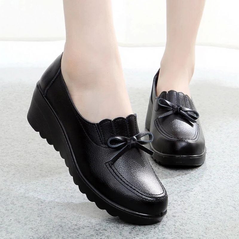 Francia Damskie Buty Na Koturnie - Czarny