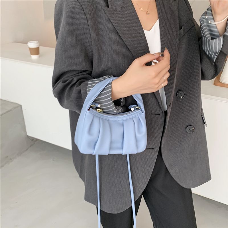 Frida Damska Skórzana Torebka Crossbody - Niebieski