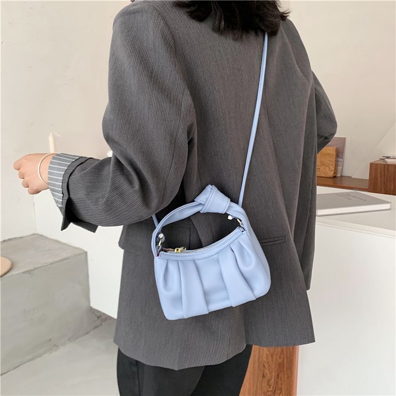 Frida Damska Skórzana Torebka Crossbody - Niebieski