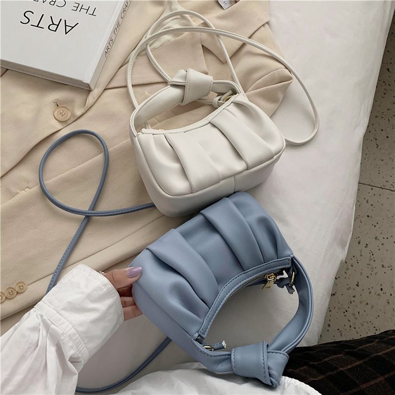 Frida Damska Skórzana Torebka Crossbody - Niebieski