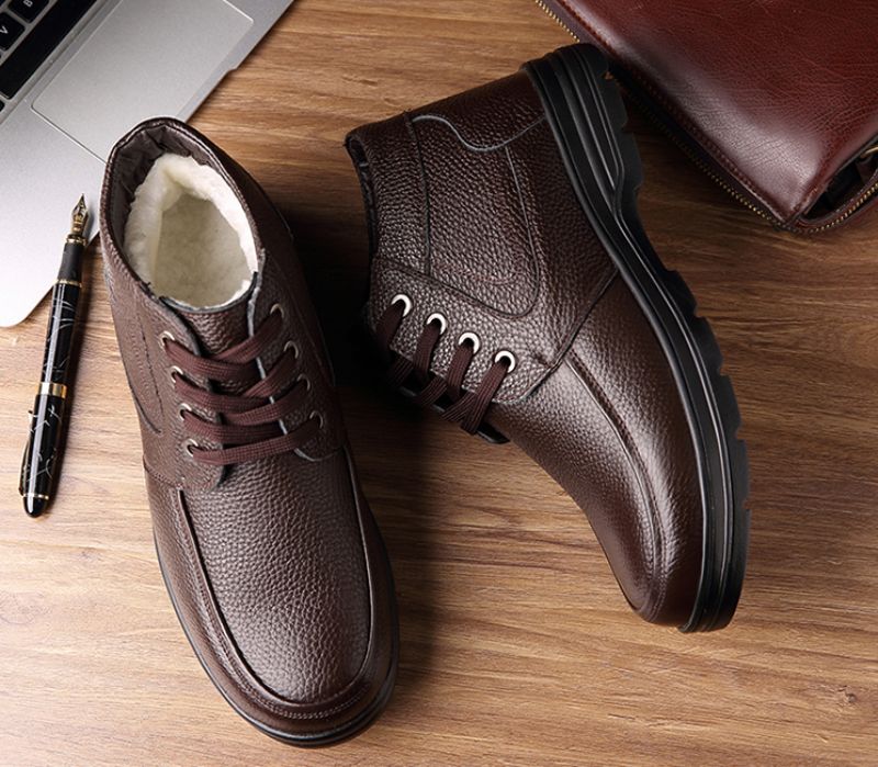 Gaio Męskie Buty Zimowe - Brązowe Futro