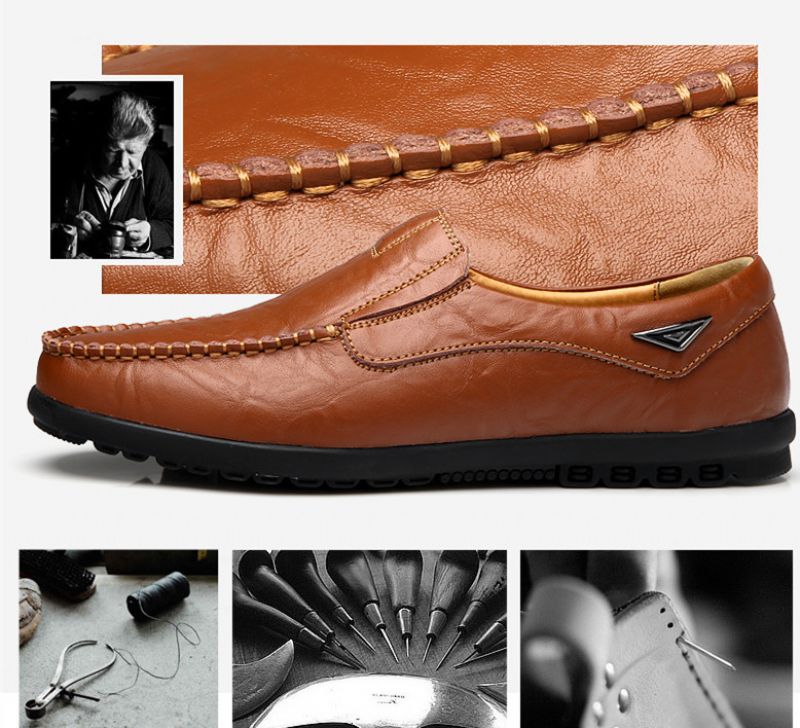 Geronimo Mokasyny Męskie Buty Casualowe - Pomarańczowy