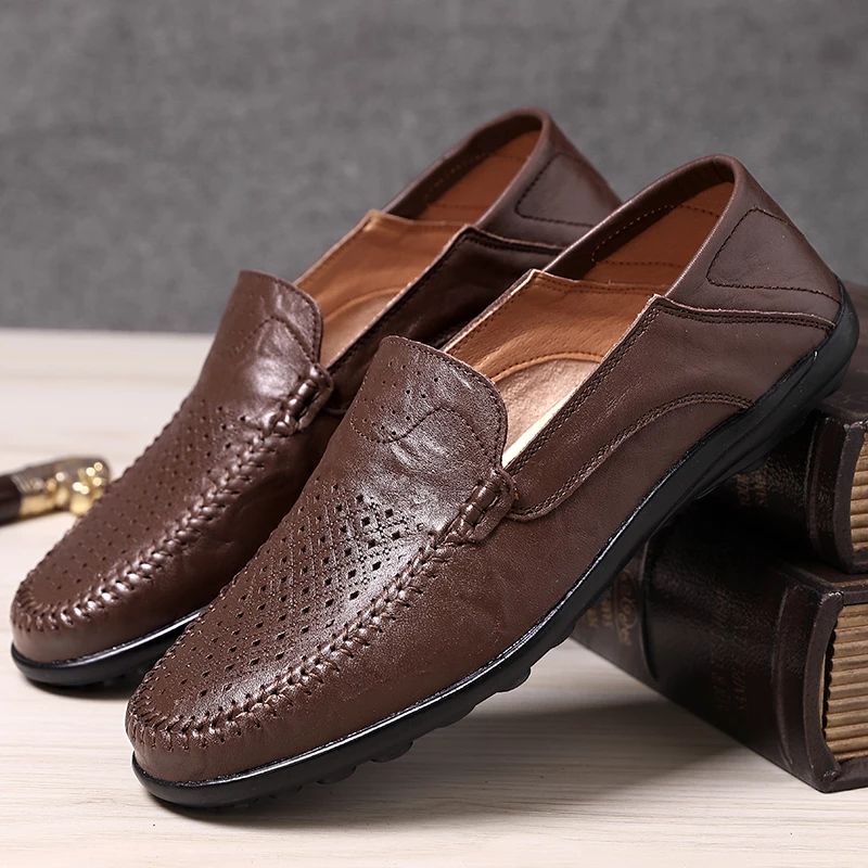 Gerrard Męskie Mokasyny Casual Buty - Kawa