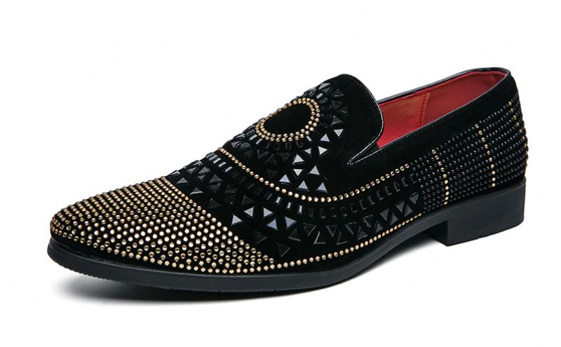 Gianluca Męskie Mokasyny Eleganckie Buty - Czarny