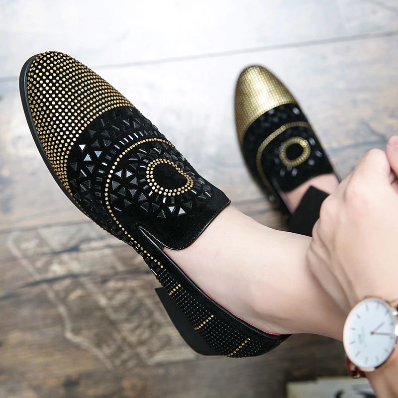 Gianluca Męskie Mokasyny Eleganckie Buty - Czarny