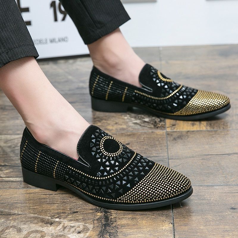 Gianluca Męskie Mokasyny Eleganckie Buty - Czarny