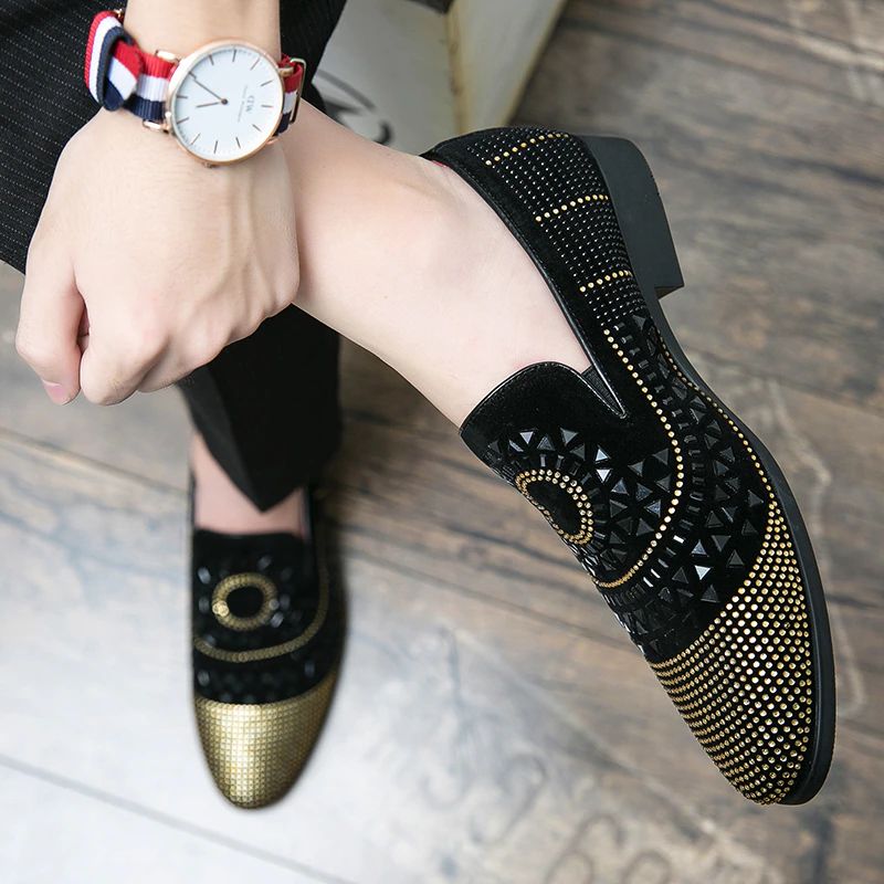 Gianluca Męskie Mokasyny Eleganckie Buty - Czarny