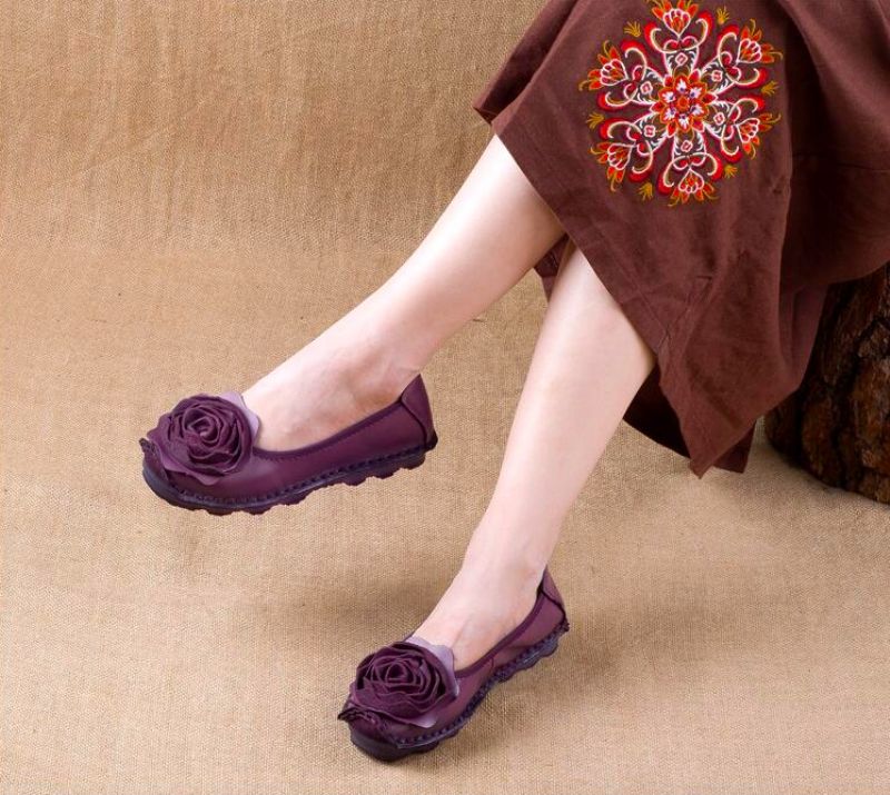 Gigy Damskie Płaskie Buty - Czerwony