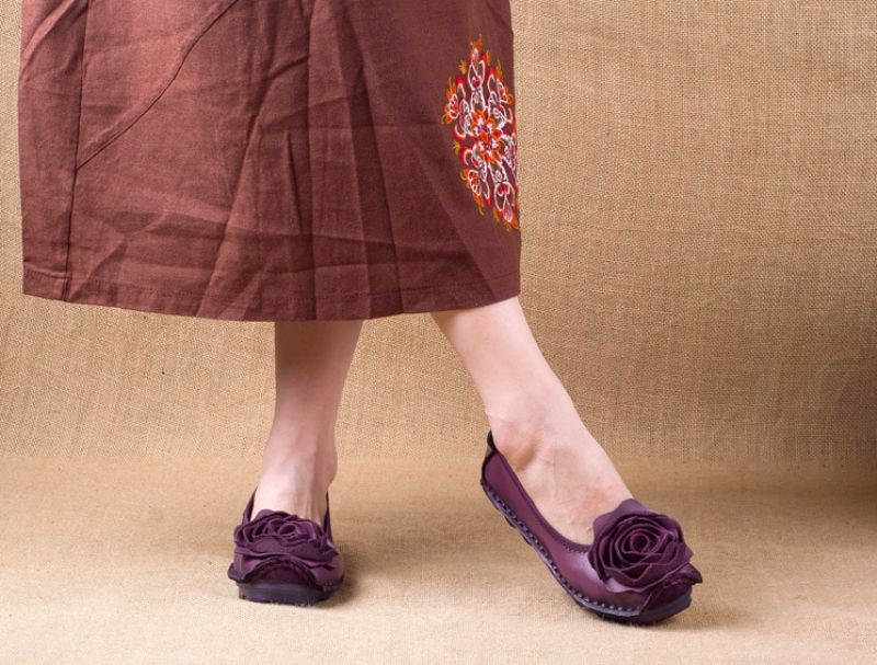 Gigy Damskie Płaskie Buty - Czerwony