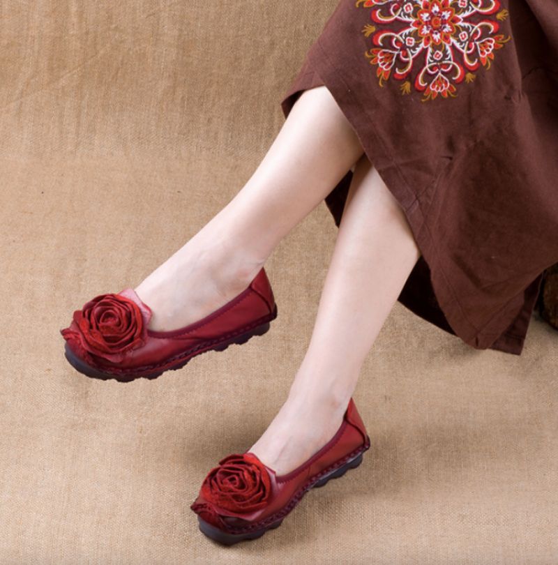 Gigy Damskie Płaskie Buty - Czerwony