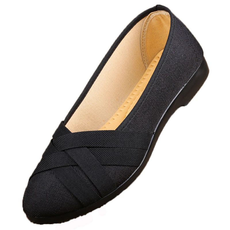 Gilda Damskie Płaskie Buty Wsuwane - Czarny