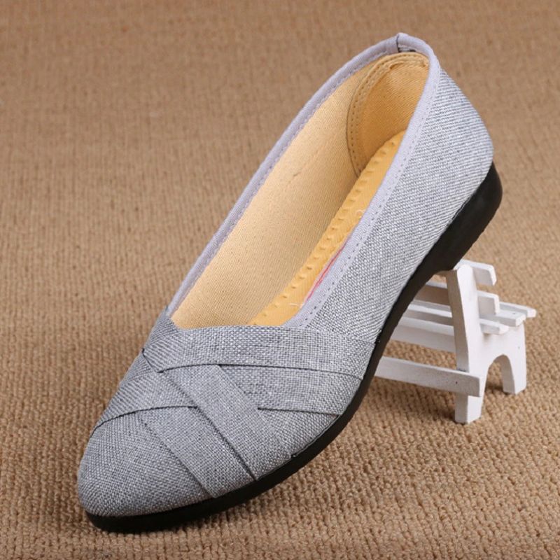 Gilda Damskie Płaskie Buty Wsuwane - Czarny