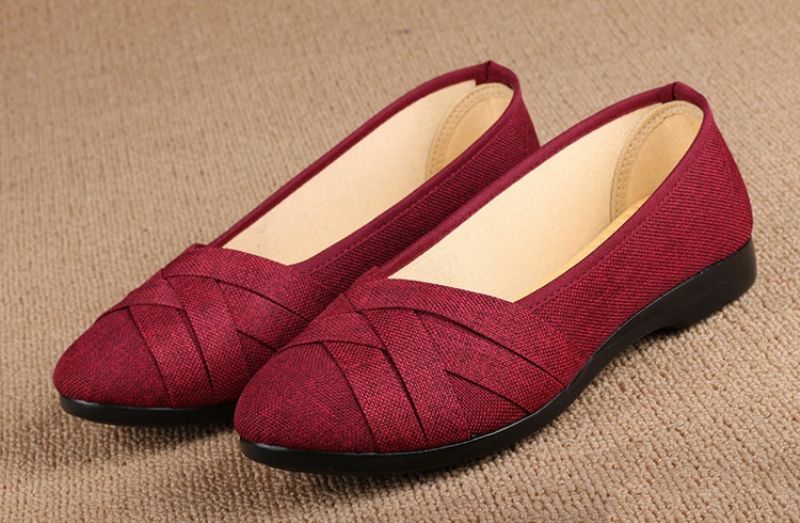 Gilda Damskie Płaskie Buty Wsuwane - Czarny