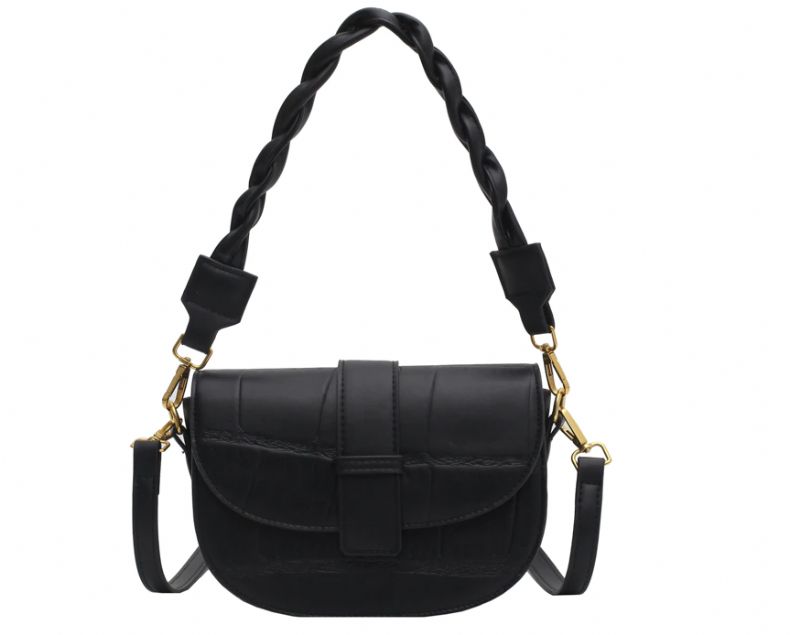 Gillen Damska Mała Skórzana Torebka Crossbody - Czarny
