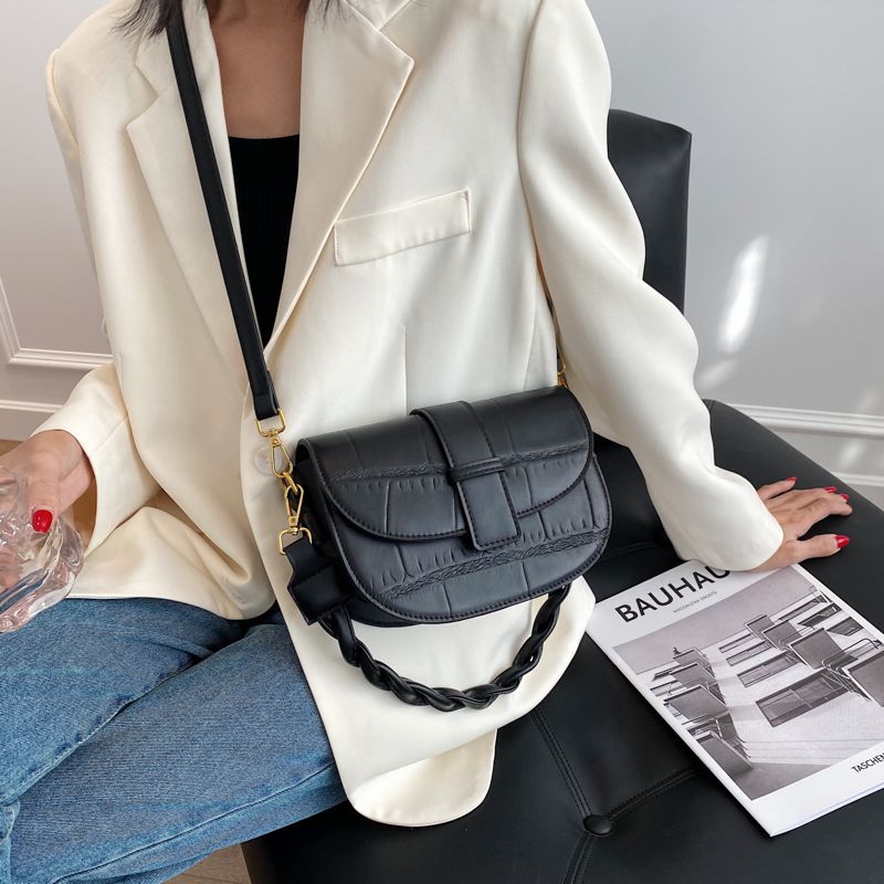 Gillen Damska Mała Skórzana Torebka Crossbody - Czarny
