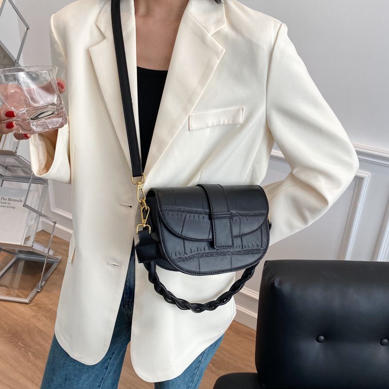 Gillen Damska Mała Skórzana Torebka Crossbody - Czarny