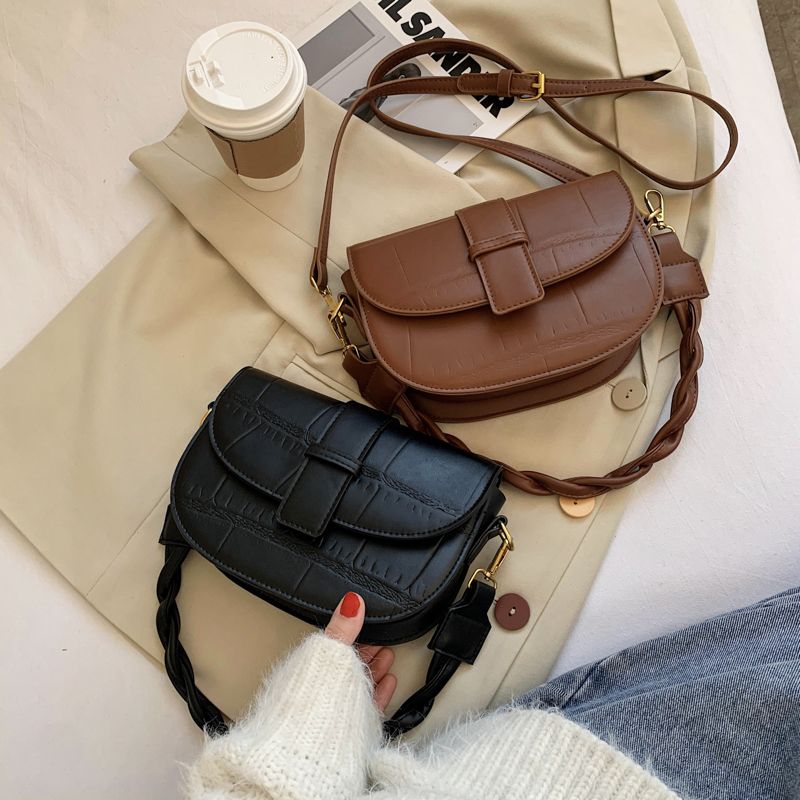Gillen Damska Mała Skórzana Torebka Crossbody - Czarny