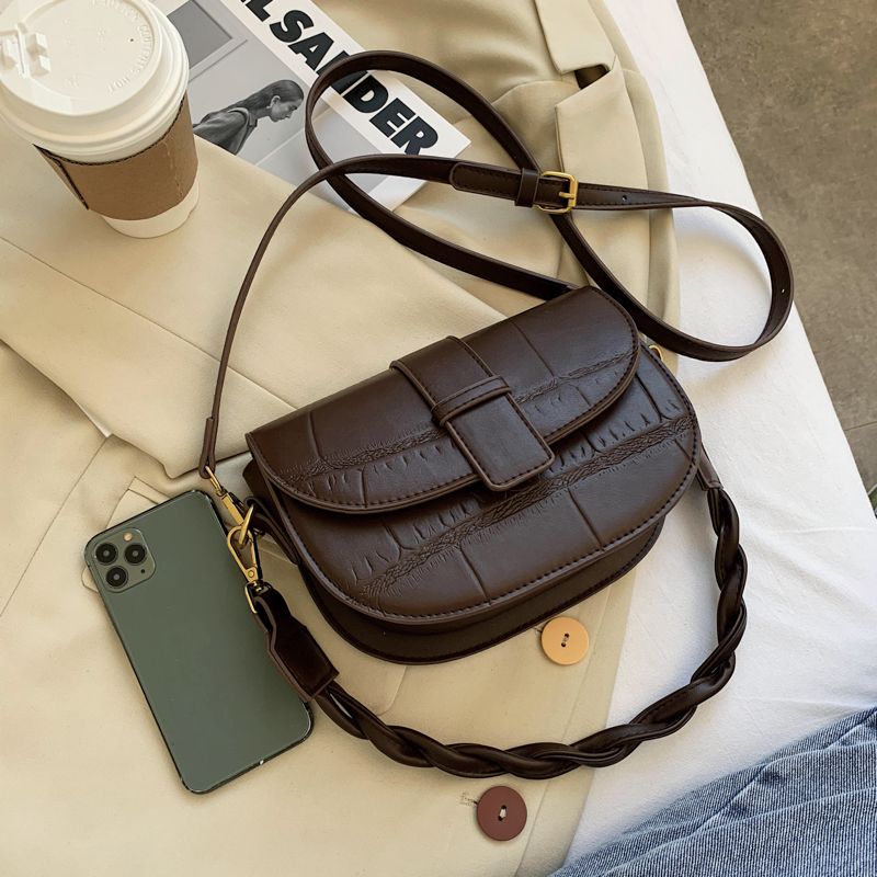 Gillen Damska Mała Skórzana Torebka Crossbody - Czarny
