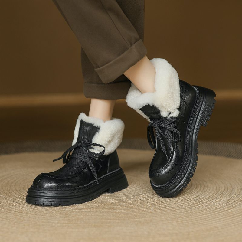 Gina Damskie Buty Typu Round Toe Ankle Boots - Czarny