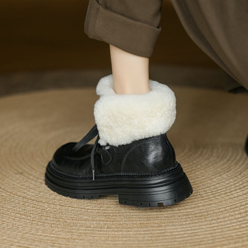 Gina Damskie Buty Typu Round Toe Ankle Boots - Czarny